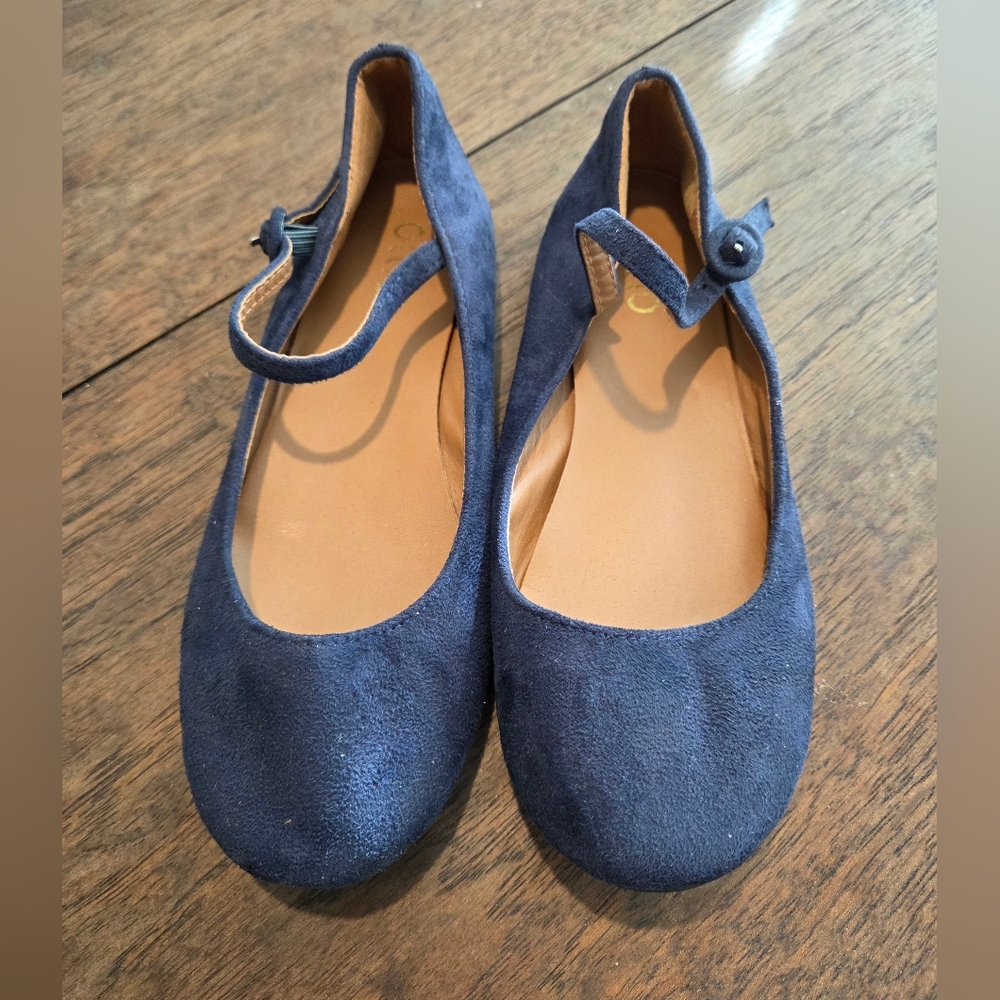 Navy Blue Suede Women's Flats - Size 6.5